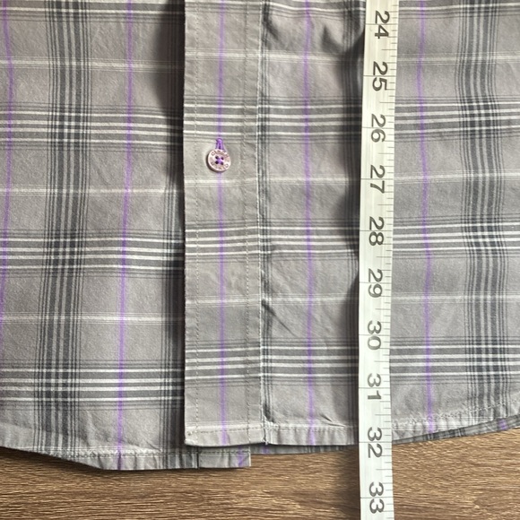 Mens EUC Cinch Gray & Purple Western Button Down Medium Shirt - Picture 6 of 8